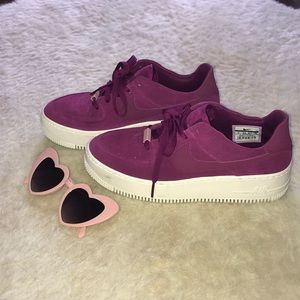 Nike Air Force 1 Sage Low Top Sneakers in Berry